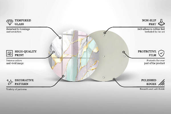 Glasplaat voor grafkaars Pastel marmer