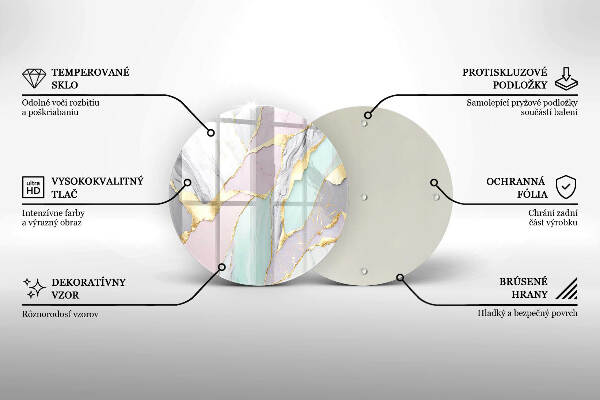 Glasplaat voor grafkaars Pastel marmer