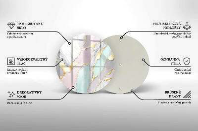 Glasplaat voor grafkaars Pastel marmer
