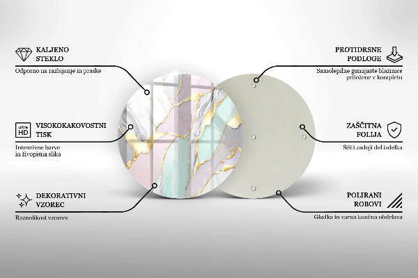 Glasplaat voor grafkaars Pastel marmer