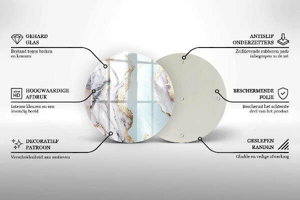 Grafkaars onderzetter Pastel marmer