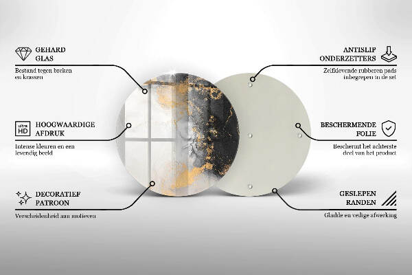Grafkaars onderzetter Abstractie met goud
