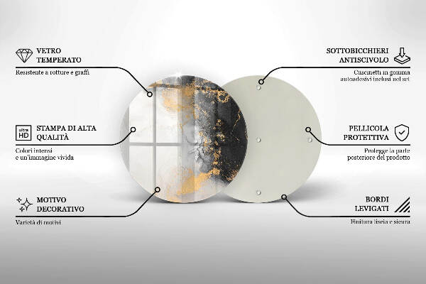 Grafkaars onderzetter Abstractie met goud