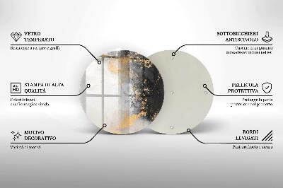 Grafkaars onderzetter Abstractie met goud