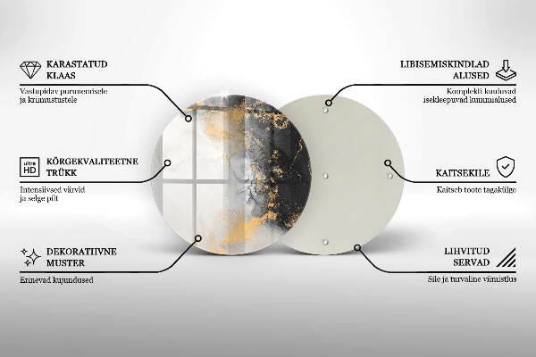 Grafkaars onderzetter Abstractie met goud