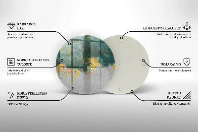 Glasplaat voor grafkaars Abstractie met goud