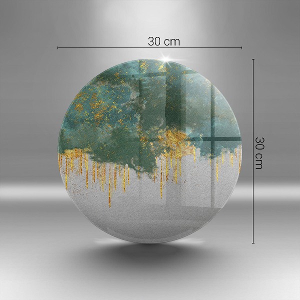 Glasplaat voor grafkaars Abstractie met goud