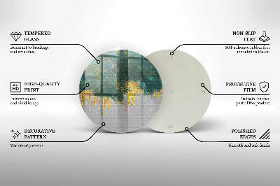 Glasplaat voor grafkaars Abstractie met goud