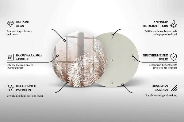 Grafkaars onderzetter Boho-bladeren en -vegetatie