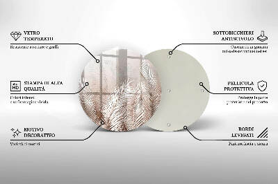 Grafkaars onderzetter Boho-bladeren en -vegetatie