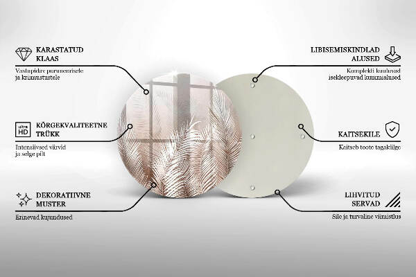 Grafkaars onderzetter Boho-bladeren en -vegetatie