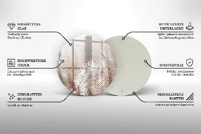 Grafkaars onderzetter Boho-bladeren en -vegetatie