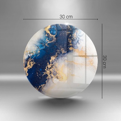 Glasplaat voor grafkaars Abstractie met blauw