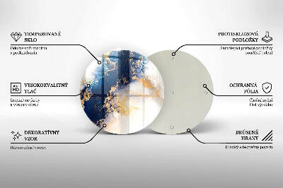 Glasplaat voor grafkaars Abstractie met blauw
