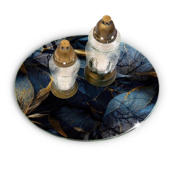 Grafkaars onderzetter Decoratieve bladeren met goud