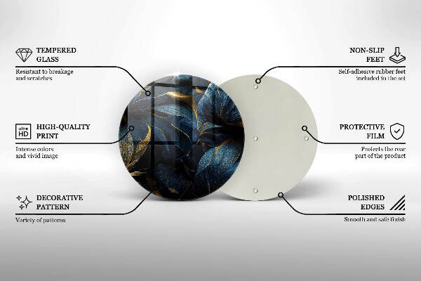 Grafkaars onderzetter Decoratieve bladeren met goud