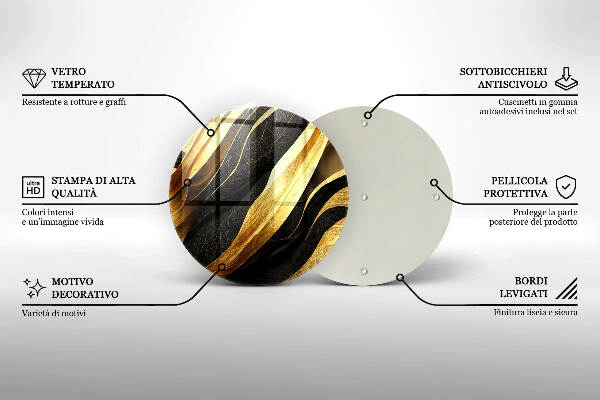 Glasplaat voor grafkaars Elegante abstractie