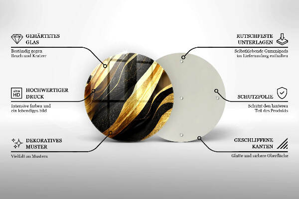 Glasplaat voor grafkaars Elegante abstractie