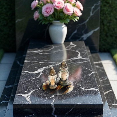 Glasplaat voor grafkaars Elegante abstractie