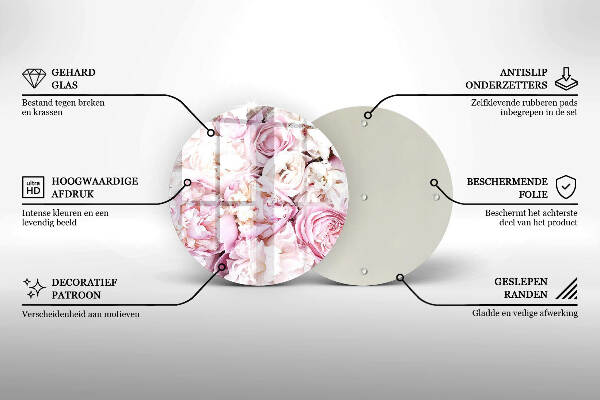 Grafkaars onderzetter Boeket pioenrozen