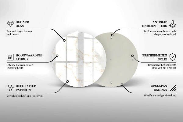 Grafkaars onderzetter Elegante marmeren steen