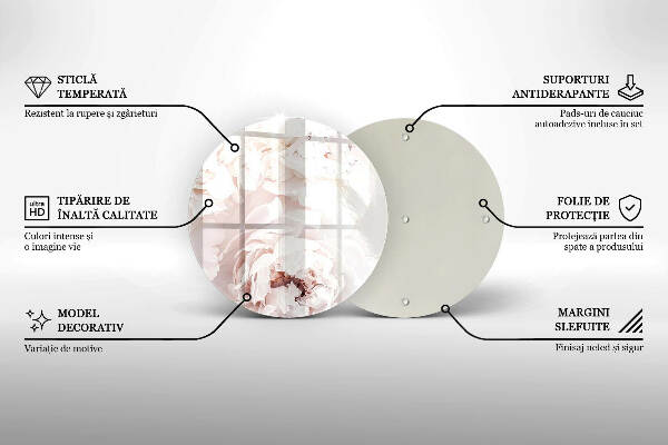 Grafkaars onderzetter Pastelkleurige pioenrozen