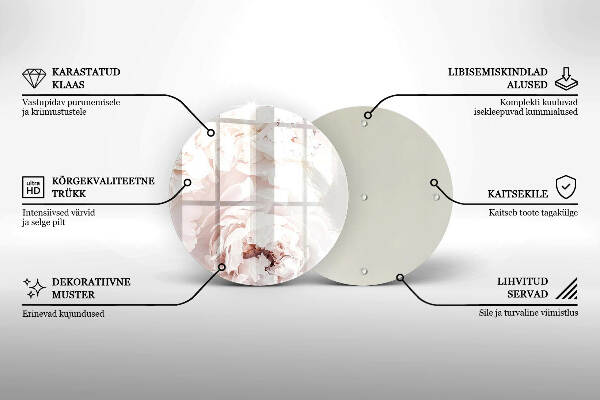 Grafkaars onderzetter Pastelkleurige pioenrozen