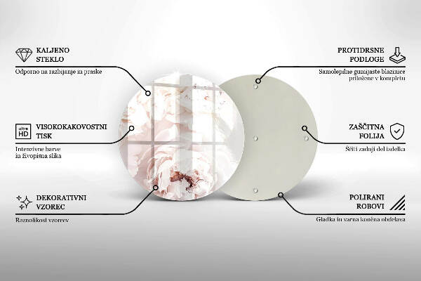 Grafkaars onderzetter Pastelkleurige pioenrozen