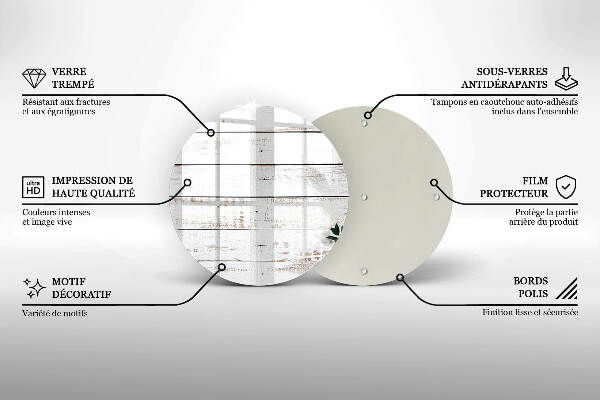 Grafkaars onderzetter Oude planken en bladeren