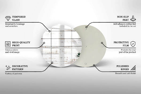 Grafkaars onderzetter Oude planken en bladeren