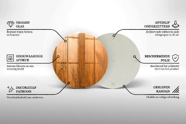 Glasplaat voor grafkaars Houten planken