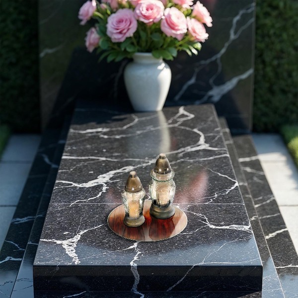 Glasplaat voor grafkaars Houten planken