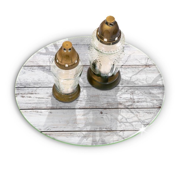 Glasplaat voor grafkaars Lichte houten planken