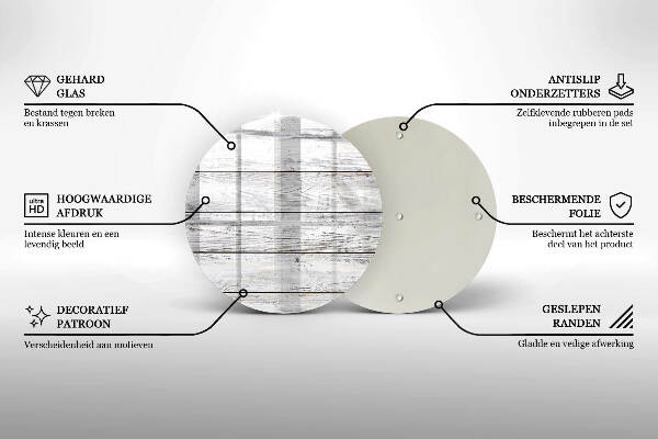 Glasplaat voor grafkaars Lichte houten planken