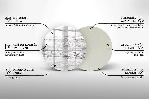 Glasplaat voor grafkaars Lichte houten planken