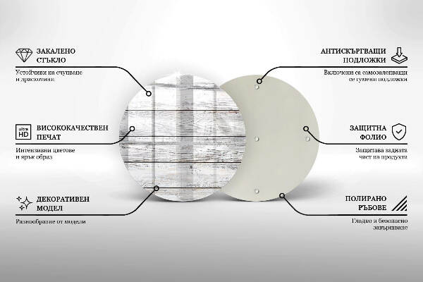 Glasplaat voor grafkaars Lichte houten planken