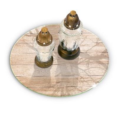 Glasplaat voor grafkaars Houten planken