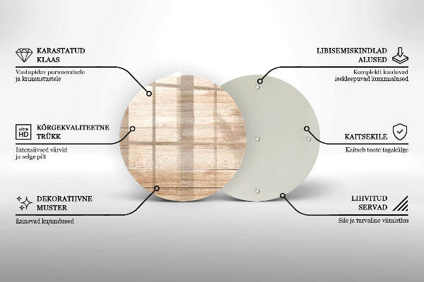 Glasplaat voor grafkaars Houten planken
