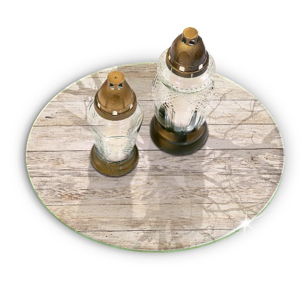 Glasplaat voor grafkaars Houten planken