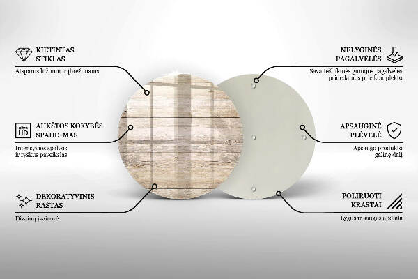 Glasplaat voor grafkaars Houten planken