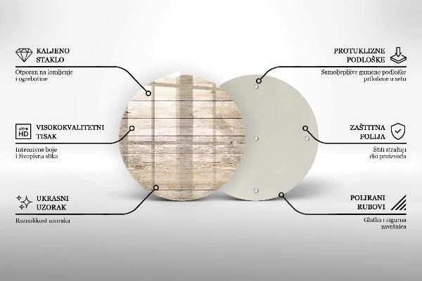 Glasplaat voor grafkaars Houten planken