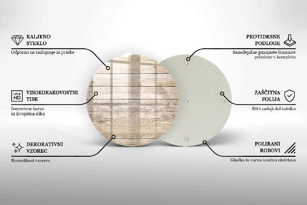 Glasplaat voor grafkaars Houten planken