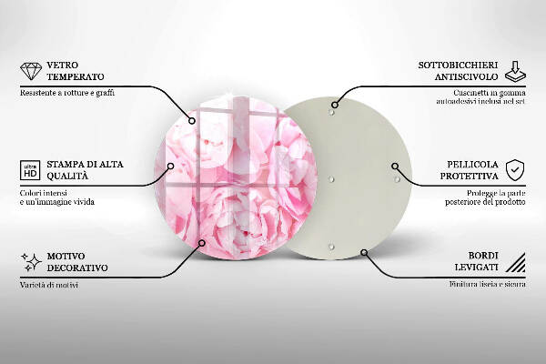 Grafkaars onderzetter Delicate pioenrozen