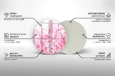 Grafkaars onderzetter Delicate pioenrozen