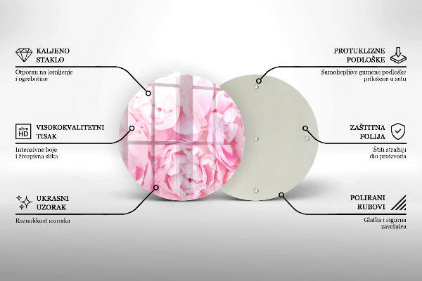Grafkaars onderzetter Delicate pioenrozen