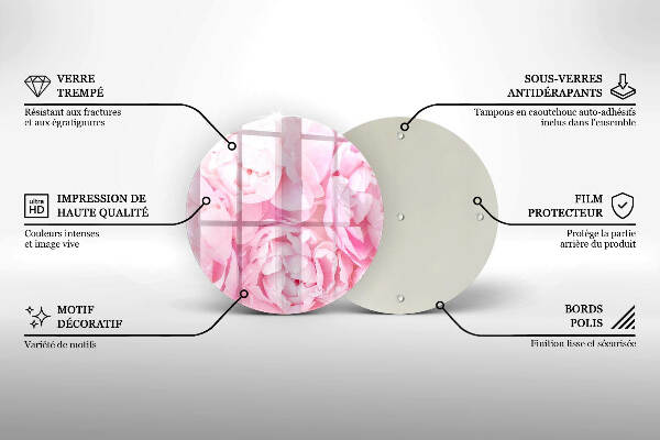 Grafkaars onderzetter Delicate pioenrozen