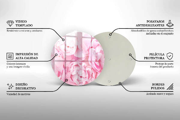 Grafkaars onderzetter Delicate pioenrozen