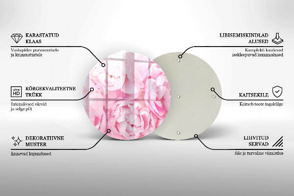 Grafkaars onderzetter Delicate pioenrozen