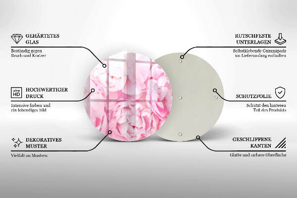 Grafkaars onderzetter Delicate pioenrozen