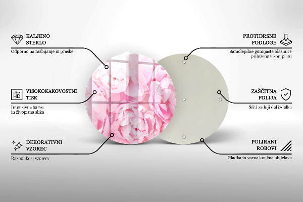 Grafkaars onderzetter Delicate pioenrozen